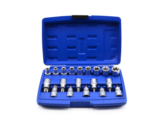 GEKO G13565 Sada nástrčných hlavic klíčů bitů TORX 1/2" 19ks bity klíče