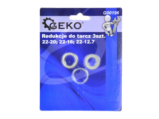 GEKO G00196 Redukce na kotouče s otvorem 22mm 3 kusy (22-20mm; 22-16mm; 22-12,7mm)