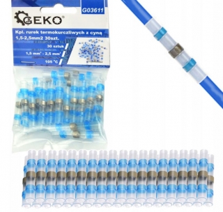 GEKO G03611 Smršťovací bužírky hadičky s cínem, trubky 1,5-2,5mm2 30ks