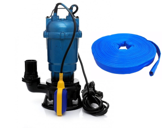 KRAFT&DELE KD754 Ponorné čerpadlo na vodu s drtičem s plovákem 230V 2850W + PVC hadice 100m 2"