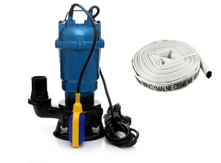 KRAFT&DELE KD754 Ponorné čerpadlo na vodu s drtičem s plovákem 230V 2850W + požární hadice bez spojek 30m 2"