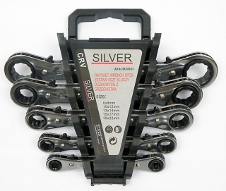 SILVER SK-005-01 Sada klíčů 5ks ráčnové klíče SADA 6-22mm klíče s ráčnou 
