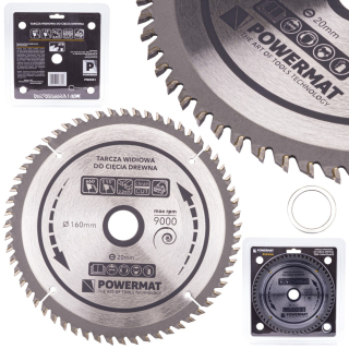 POWERMAT TDD-160x20x60Z Vidový kotouč na dřevo 160x20x60z
