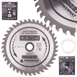 POWERMAT TDD-185x20x40Z Vidový kotouč na dřevo 185x20 40z