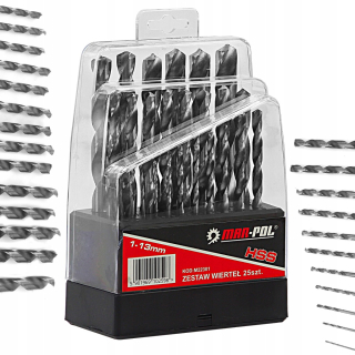 Mar-pol M22301 Sada vrtáků VRTÁKY na kov HSS 1.0-13.0mm 25ks
