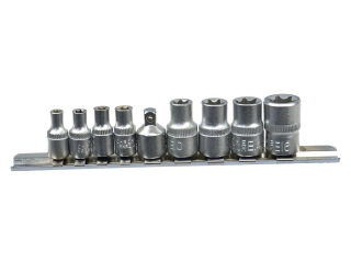 GEKO G10169 9dílná sada torx objímek E5-16, 1/4" & 3/8" klíče
