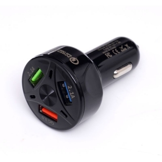 Kraft&Dele Kd1238 Nabíječka do auta autonabíječka QUICK CHARGE 3xUSB LED 