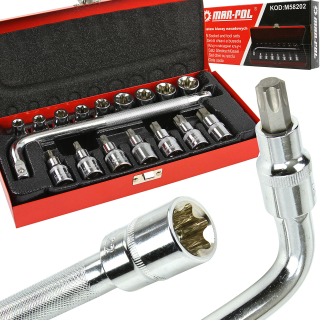 MAR-POL M58202 Nástrčné klíče TORX 1/2" 17ks E10-E24