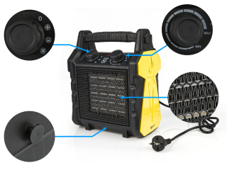 GEKO G80405 Elektrický keramický ohřívač, topidlo 2kW