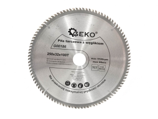 GEKO G00186 Kotouč na dřevo z karbidu pro řezání dřeva 250x32x100T + redukce 25,4mm