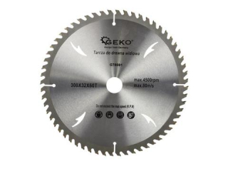 GEKO G78081 Vidiový kotouč na dřevo pro řezání dřeva 300mm 30mm 60T