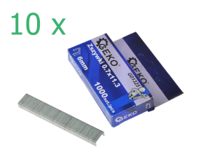 GEKO G01325 Spony do sešívačky svorky sponky 0,7x11,3x6mm 1000ks 10 balení 