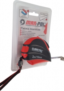 MAR-POL M51022 Svinovací metr, měřítko kovové 2m x 16mm měřící pásek