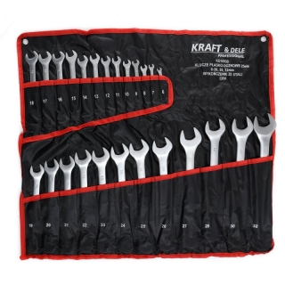 KRAFT&DELE KD10930 Sada klíčů oboustranné očkové vidlicové ploché klíče 25ks 6-32mm, klíče
