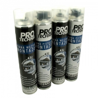 PRO-TECHNIK PPZ75 Pistolová montážní PUR pěna zimní 750ml na pistoli