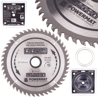 Powermat TDD-160x20x48Z Vidový kotouč na dřevo 160x20 48z