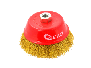 GEKO G00591 Drátěný kartáč mosazný na brusku, dráťák 125mm M14 