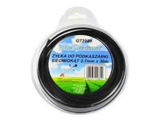 GEKO G73989 NÁHRADNÍ STRUNA DO KŘOVINOŘEZU / VYŽÍNAČE, 7-ÚHELNÍK 2,7mmx30m