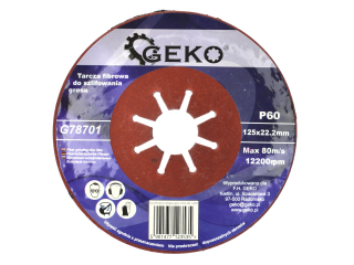 GEKO G78701 Fíbrový brusný kotouč na keramickou dlažbu, gres 125mm P60 10ks