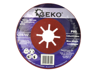 GEKO G78702 Fíbrový brusný kotouč na keramickou dlažbu, gres 125mm P80 10ks